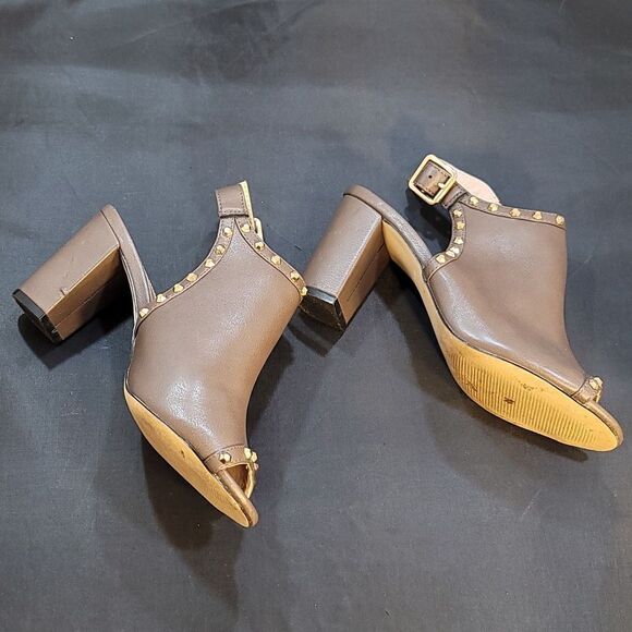 METAPHOR STUDDED SLINGBACK PEEP TOE BLOCK HEEL SANDAL - Picture 14 of 14